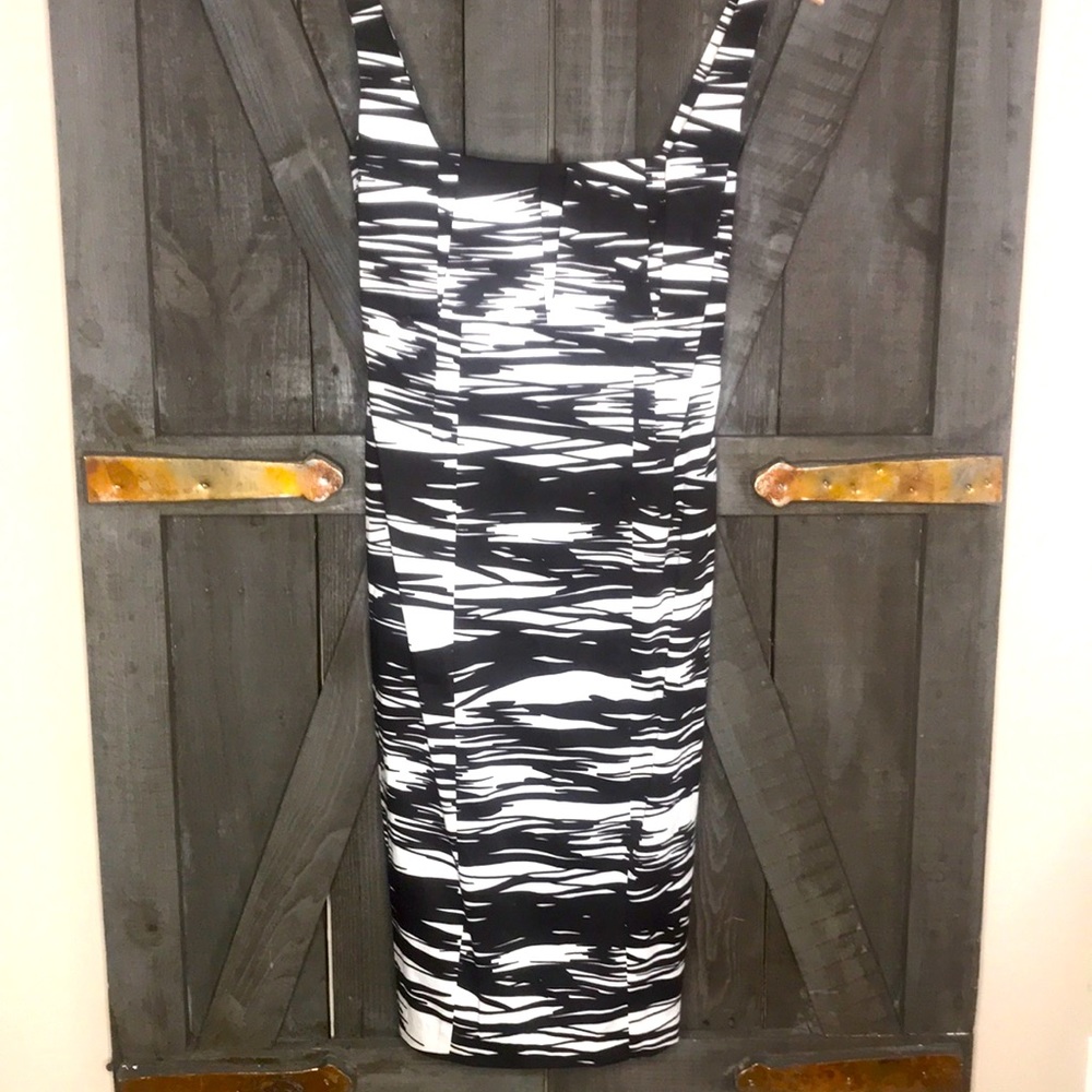 Calvin Klein Black and White Sheath Dress